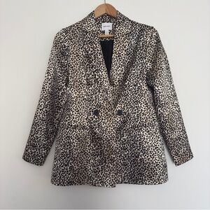 Nine West Leopard print silk like blazer Size: XS